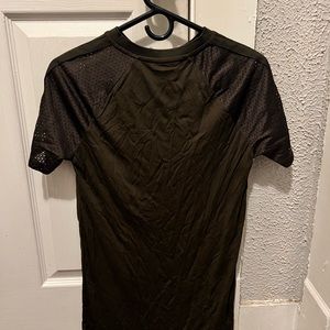 Army green mesh sleeves crew neck asos shirt